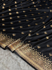 Satin Silk Banarasi Saree | Traditional Booti Weaving | 7 Rich Colors
