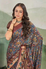 Timeless Glamour: Crepe Silk Saree with Satin Borders & Blouse