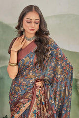 Timeless Glamour: Crepe Silk Saree with Satin Borders & Blouse