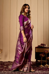 Heritage Mustard Silk Saree with Rich Zari Border & Classic Pallu