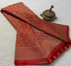 Meenakari Soft Brocade Silk Saree with Zari Weaving