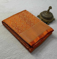 Meenakari Soft Brocade Silk Saree with Zari Weaving