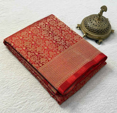 Meenakari Soft Brocade Silk Saree with Zari Weaving