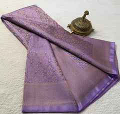 Meenakari Soft Brocade Silk Saree with Zari Weaving