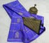 Semi Crepe Silk Saree – Borderless Checks with Chariot & Peacock Motifs