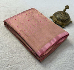 Meenakari Soft Brocade Silk Saree with Zari Weaving