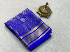 Blue Kanjivaram Silk Saree with Gold Zari Work