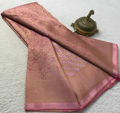 Meenakari Soft Brocade Silk Saree with Zari Weaving
