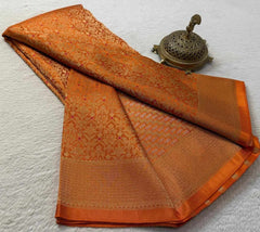 Meenakari Soft Brocade Silk Saree with Zari Weaving
