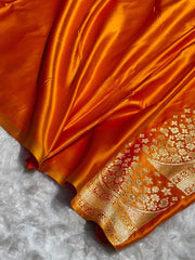 Satin Silk Banarasi Saree | Traditional Booti Weaving | 7 Rich Colors