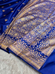 Satin Silk Banarasi Saree | Traditional Booti Weaving | 7 Rich Colors