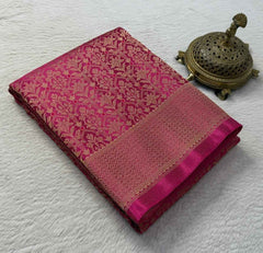 Meenakari Soft Brocade Silk Saree with Zari Weaving