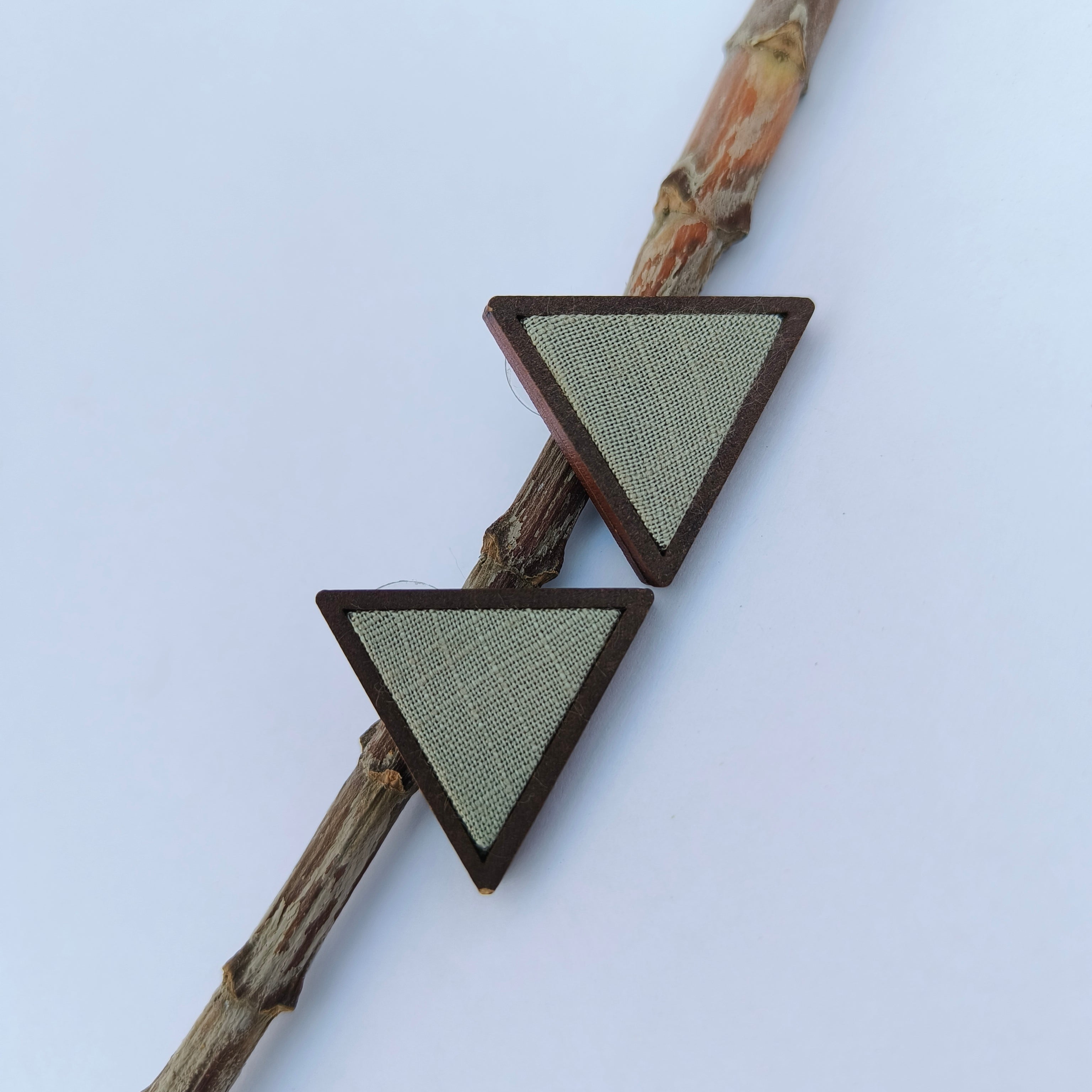 Geo Wood Triangle Studs