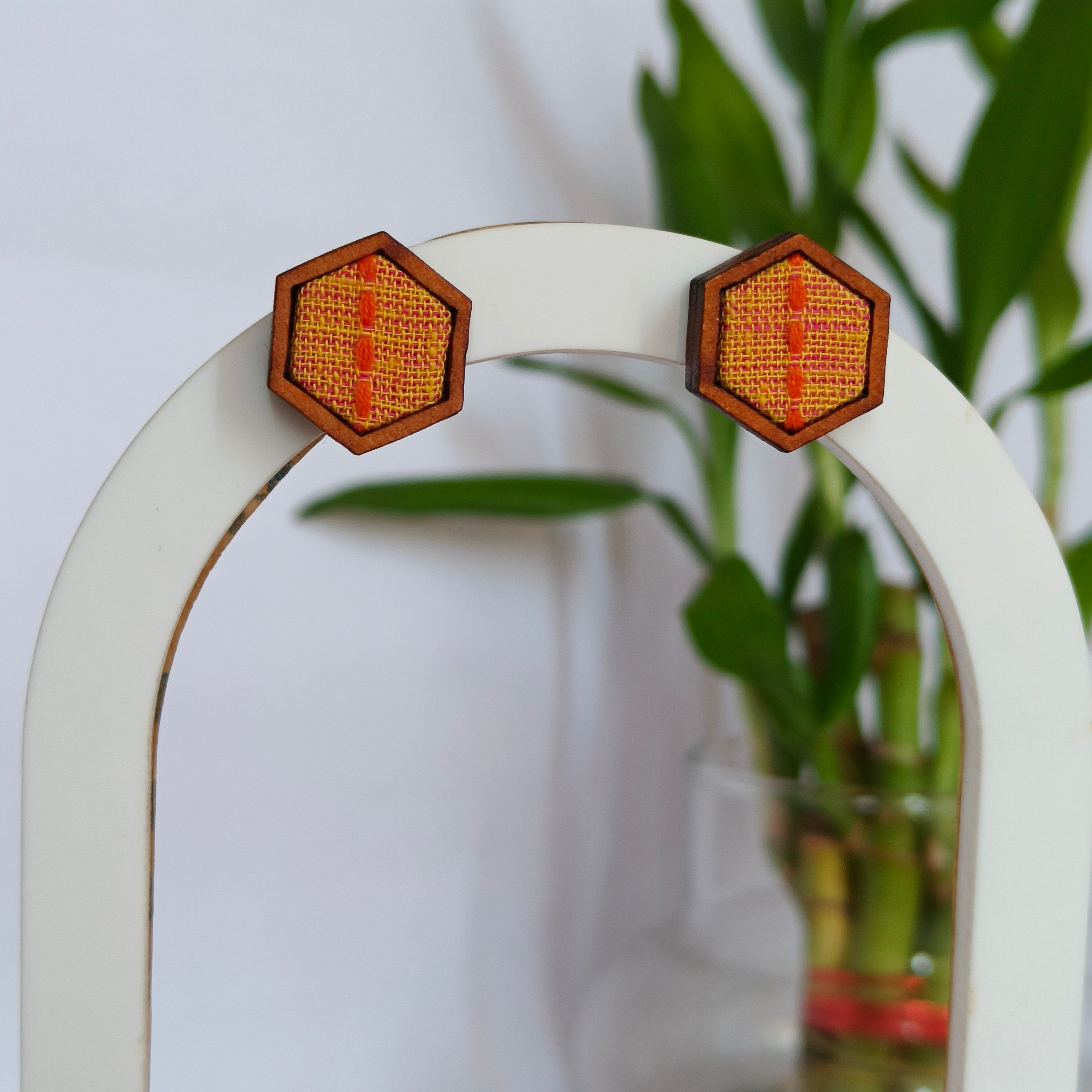 Woven Hexagon Studs