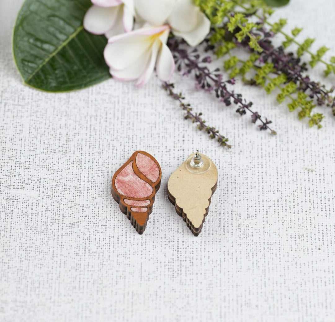 Conch Wooden Earrings