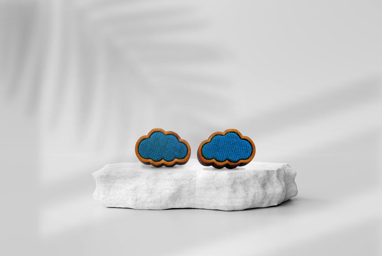 Blue Cloud Wooden Stud