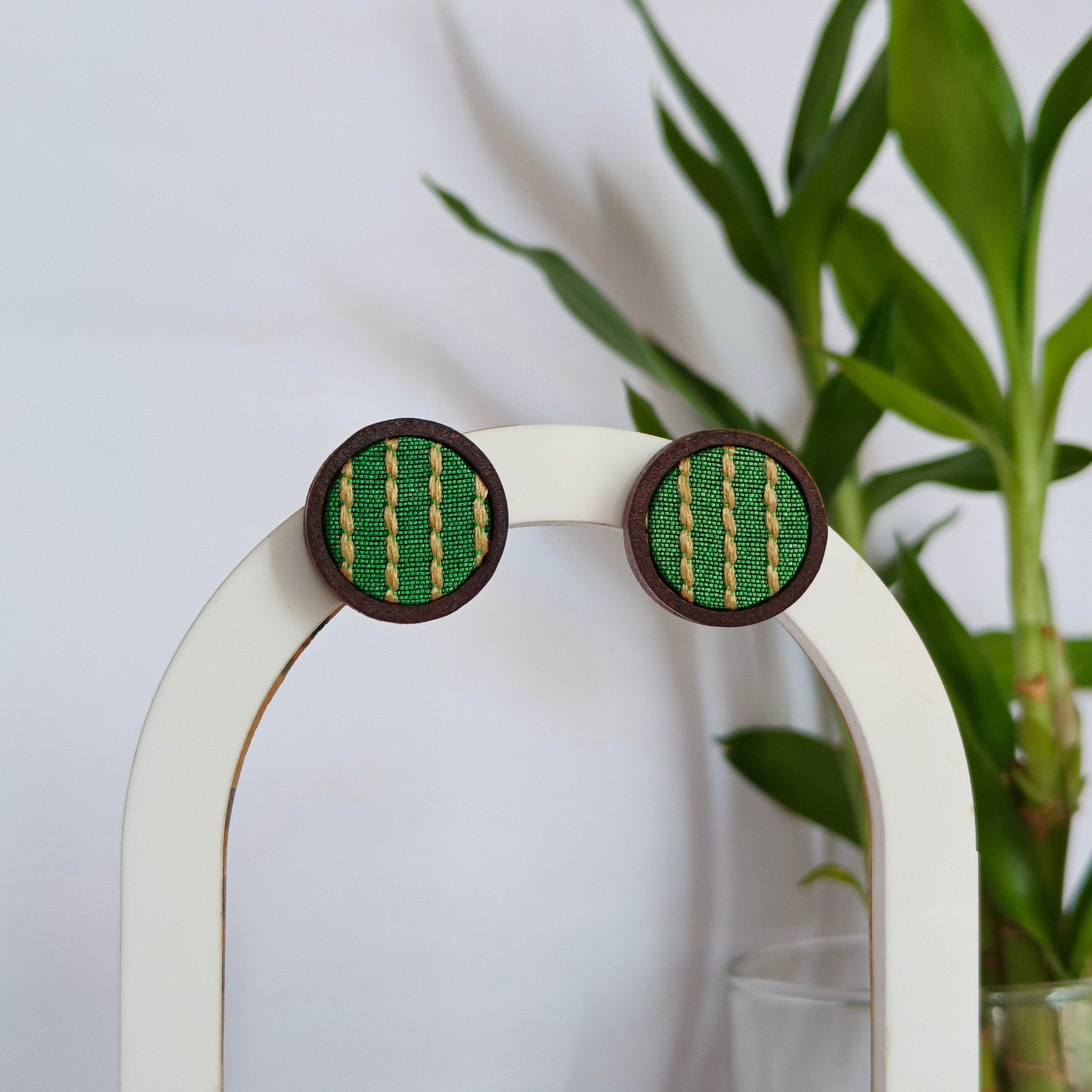 Green Round Studs