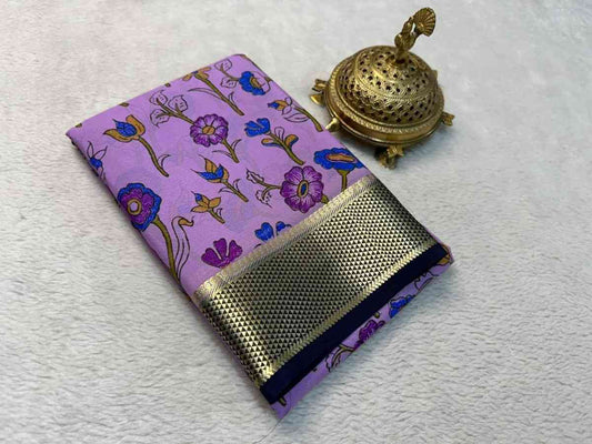 Royal Modern Print Designer Silk Saree with Blouse