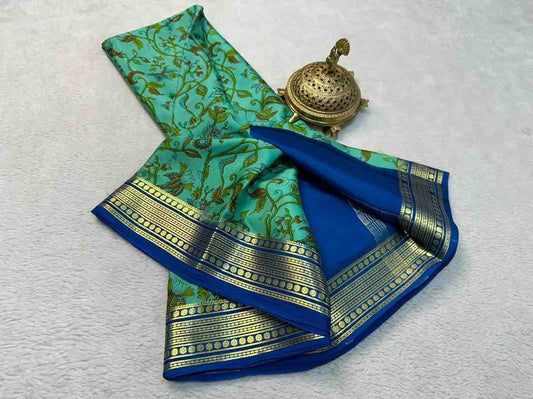 Exclusive Modern Print Mysore Crepe Saree for Women