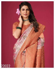 Elegant Modern Print Designer Mysore Crepe Silk Saree