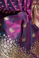 Satin Silk  Banarasi Saree | Traditional Booti Weaving | 7 Rich Colors