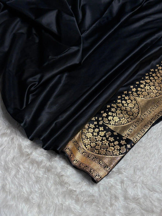 Satin Silk  Banarasi Saree | Traditional Booti Weaving | 7 Rich Colors