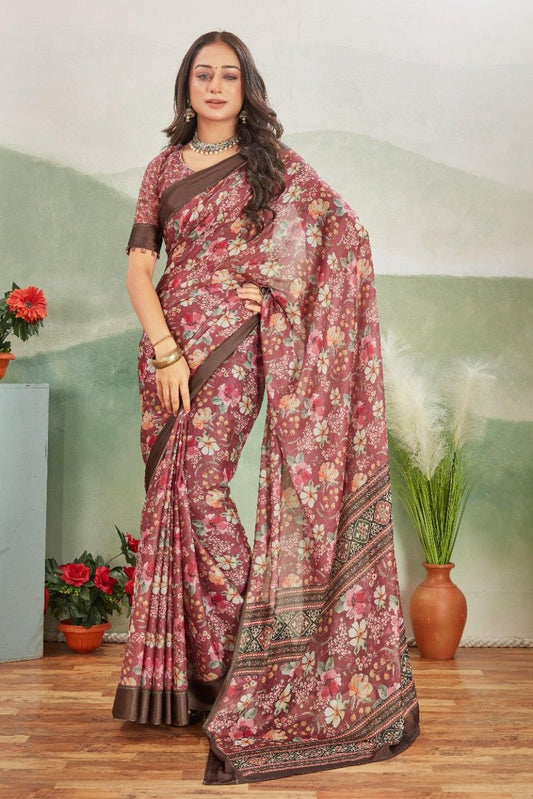 Graceful Legacy: Kalamkari Artistry on Border Silk