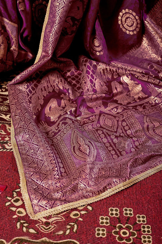 Heritage Mustard Silk Saree with Rich Zari Border & Classic Pallu