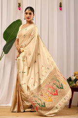 Satin Silk Saree with Traditional Motifs – Classic Indian Ethnic Wear