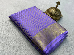 Silk Brocade Saree | Gold & Silver Zari Diamond Design