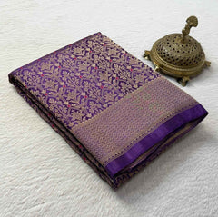 Meenakari Soft Brocade Silk Saree with Zari Weaving