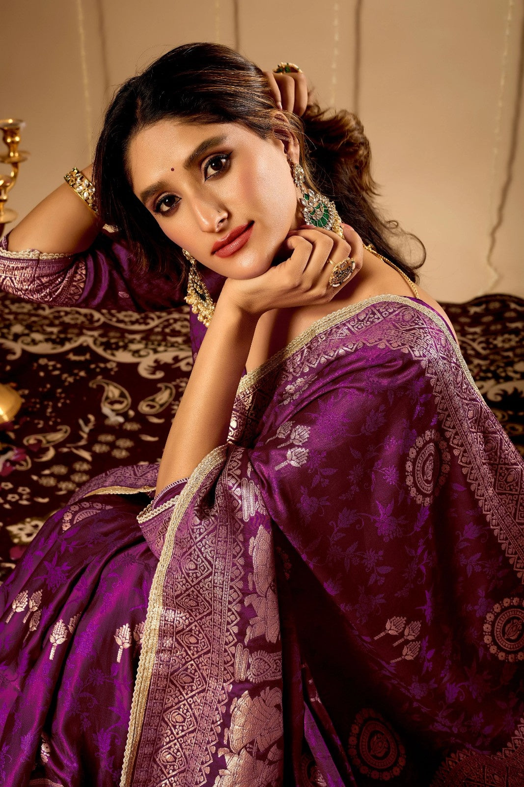 Heritage Mustard Silk Saree with Rich Zari Border & Classic Pallu