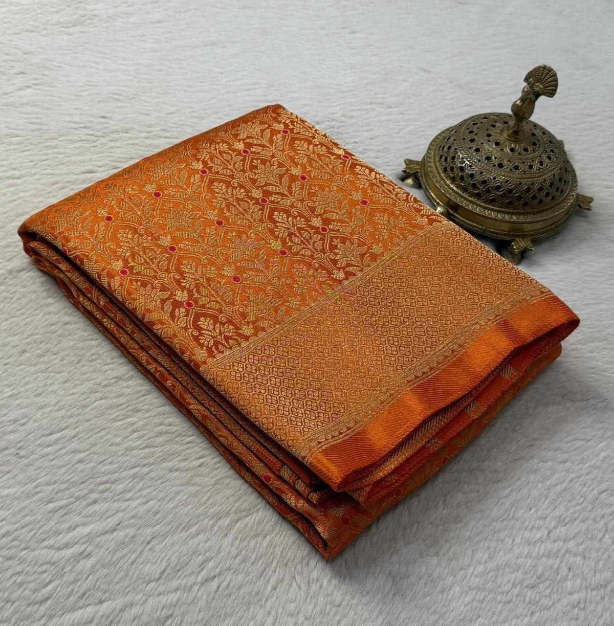 Meenakari Soft Brocade Silk Saree with Zari Weaving