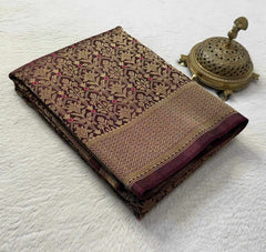 Meenakari Soft Brocade Silk Saree with Zari Weaving