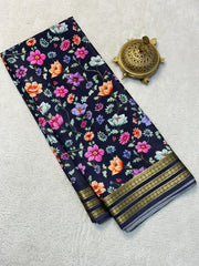 Exclusive Modern Print Mysore Crepe Saree for Women
