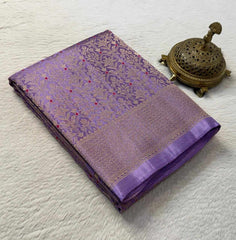Meenakari Soft Brocade Silk Saree with Zari Weaving