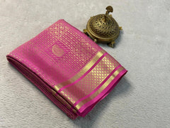 Pink  Kanjivaram Silk Saree with Gold Zari Work