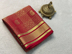 Red Kanjivaram Silk Saree with Gold Zari Work