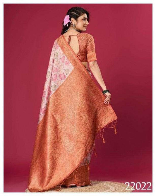 Elegant Modern Print Designer Mysore Crepe Silk Saree