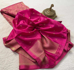 Meenakari Soft Brocade Silk Saree with Zari Weaving