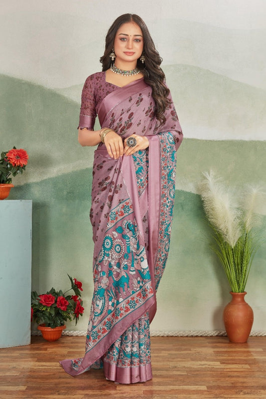 Heritage in Every Thread: Kalamkari Crepe Silk Saree