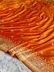 Satin Silk  Banarasi Saree | Traditional Booti Weaving | 7 Rich Colors
