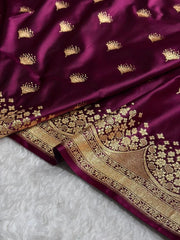Satin Silk  Banarasi Saree | Traditional Booti Weaving | 7 Rich Colors