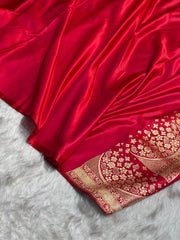 Satin Silk  Banarasi Saree | Traditional Booti Weaving | 7 Rich Colors