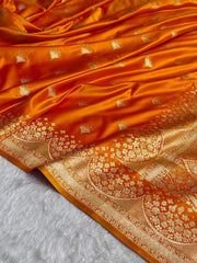 Satin Silk  Banarasi Saree | Traditional Booti Weaving | 7 Rich Colors