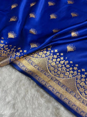Satin Silk  Banarasi Saree | Traditional Booti Weaving | 7 Rich Colors