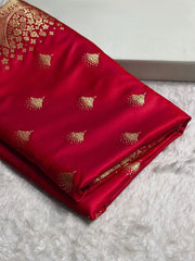 Satin Silk  Banarasi Saree | Traditional Booti Weaving | 7 Rich Colors